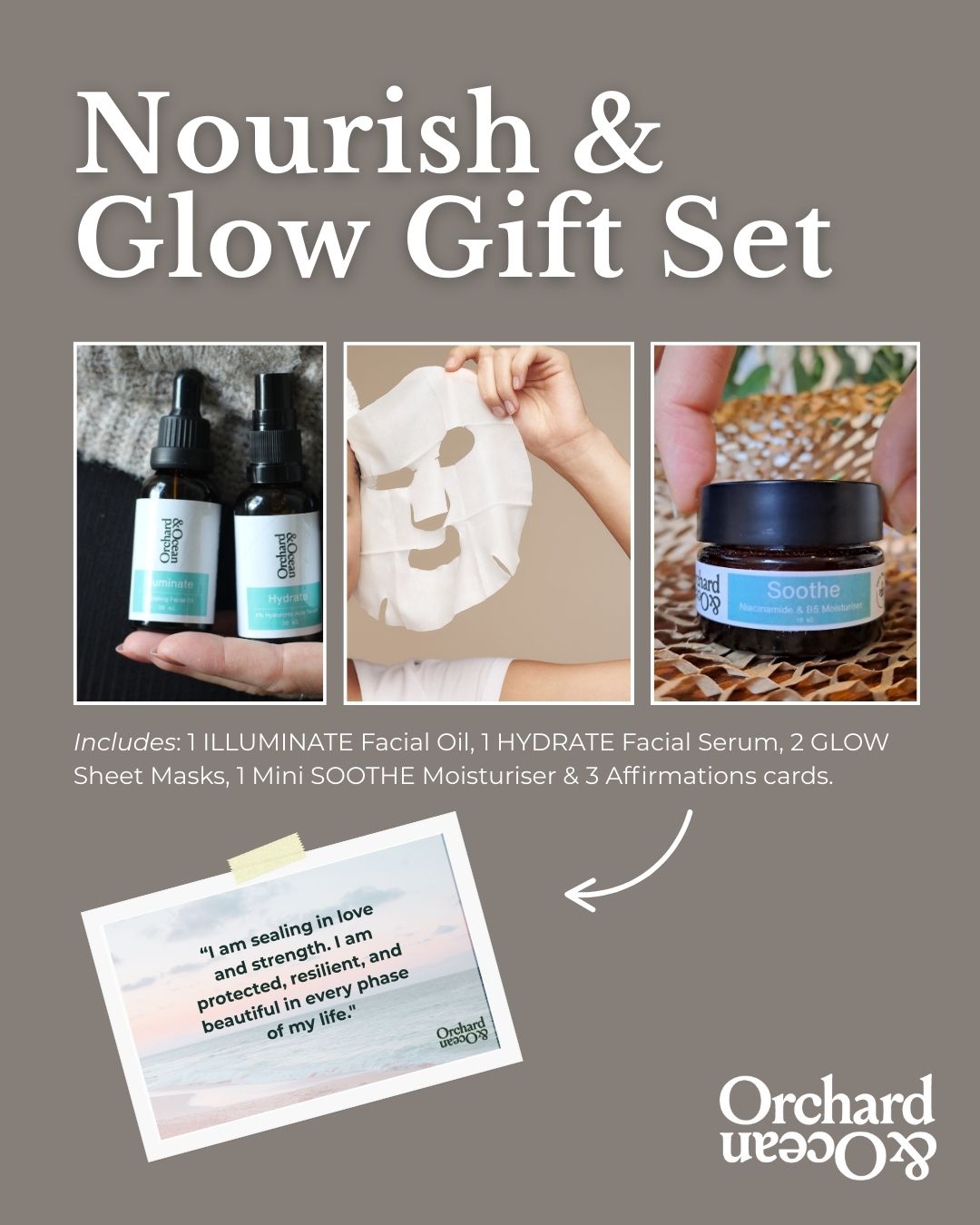NEW! Nourish & Glow Gift Set with GLOW Sheet Mask
